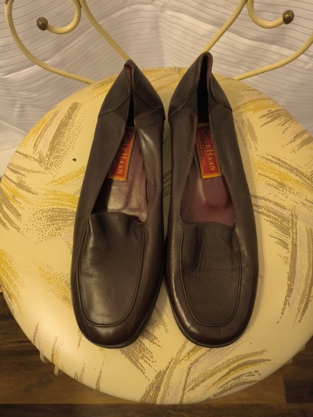 Cole Haan Women's Brown Leather Slip-On Loafers
